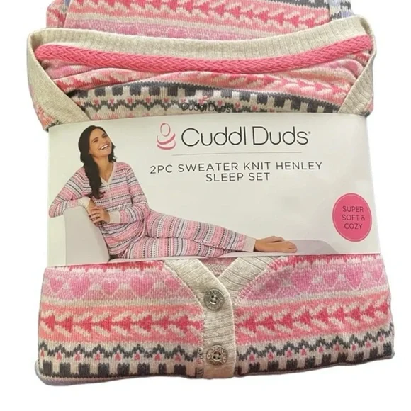 Cuddl duds women's two piece Henley sweater knit lounge set. New - Picture 3 of 3